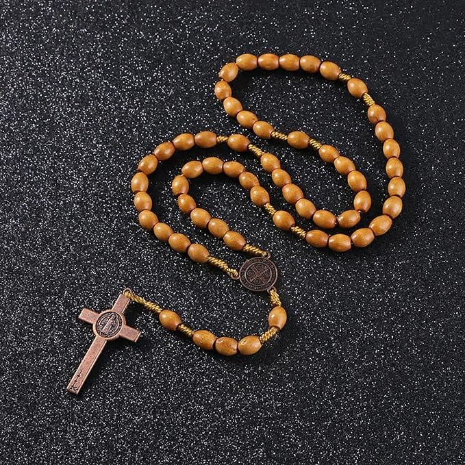 Christianartworkshop St. Benedict Olive Wood Prayer Rosary