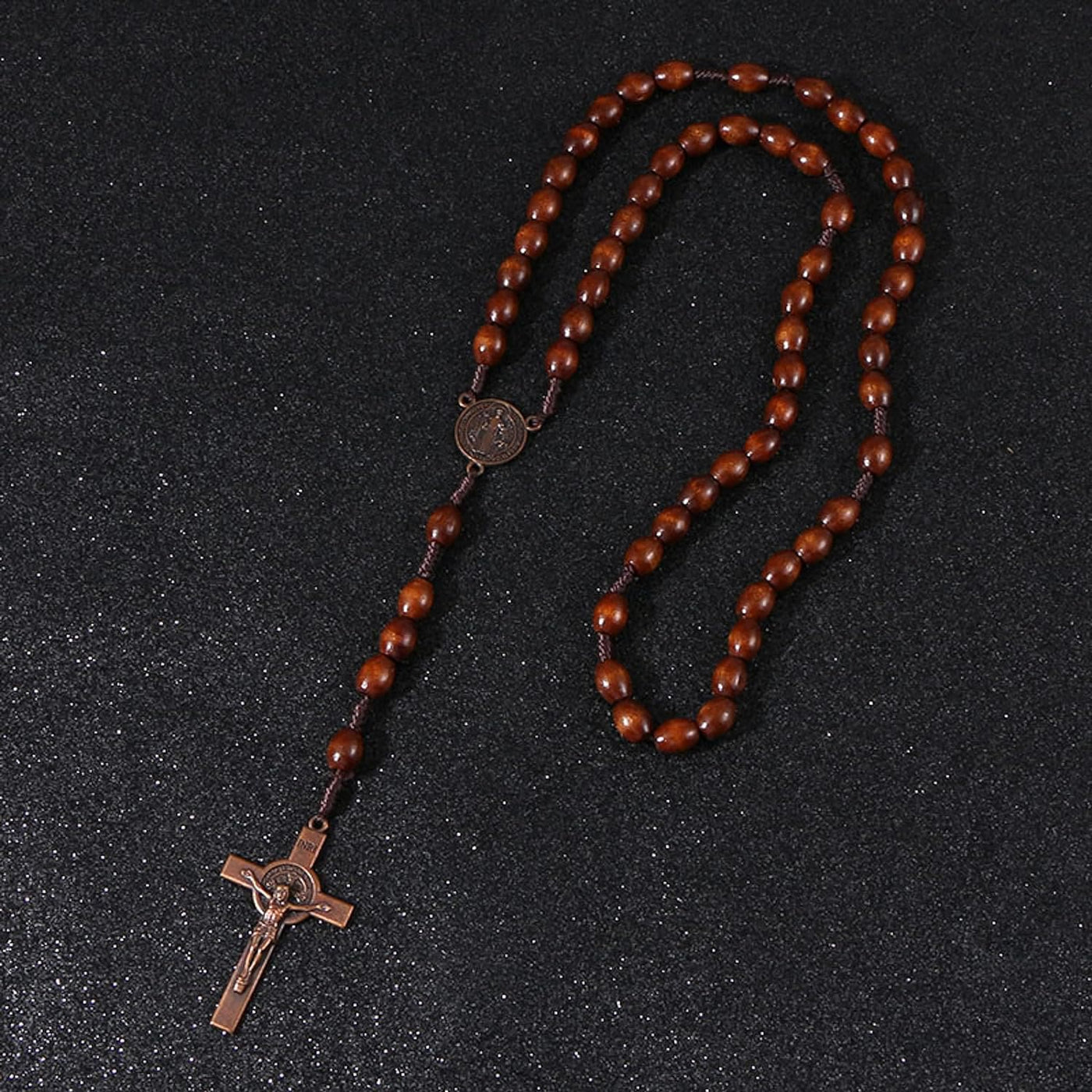 Christianartworkshop St. Benedict Olive Wood Prayer Rosary