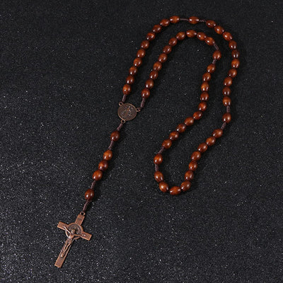 Christianartworkshop St. Benedict Olive Wood Prayer Rosary