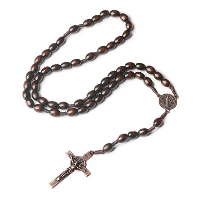 Christianartworkshop St. Benedict Olive Wood Prayer Rosary