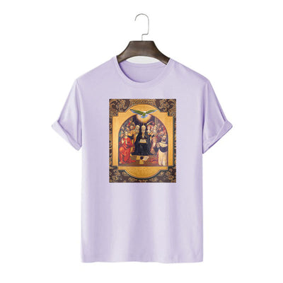 Christianartworkshop Classic Style Holy Spirit Apostles Saint Virgin Mary Short Sleeve T-shirt