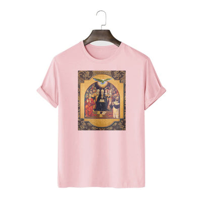 Christianartworkshop Classic Style Holy Spirit Apostles Saint Virgin Mary Short Sleeve T-shirt