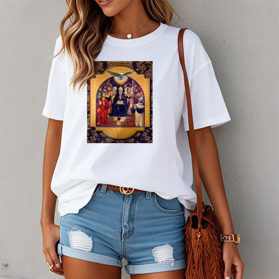 Christianartworkshop Classic Style Holy Spirit Apostles Saint Virgin Mary Short Sleeve T-shirt