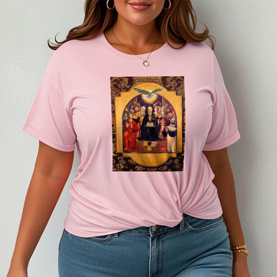 Christianartworkshop Classic Style Holy Spirit Apostles Saint Virgin Mary Short Sleeve T-shirt