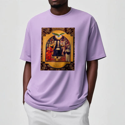 Christianartworkshop Classic Style Holy Spirit Apostles Saint Virgin Mary Short Sleeve T-shirt