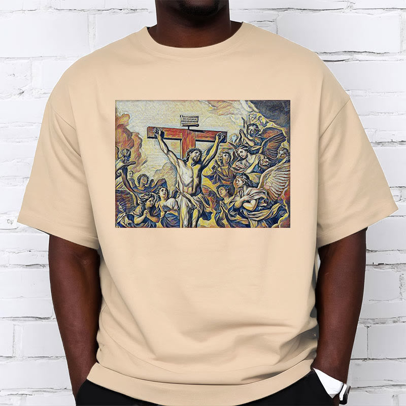 Christianartworkshop Classic Style Crucifixion of Jesus Classic Short Sleeve T-shirt