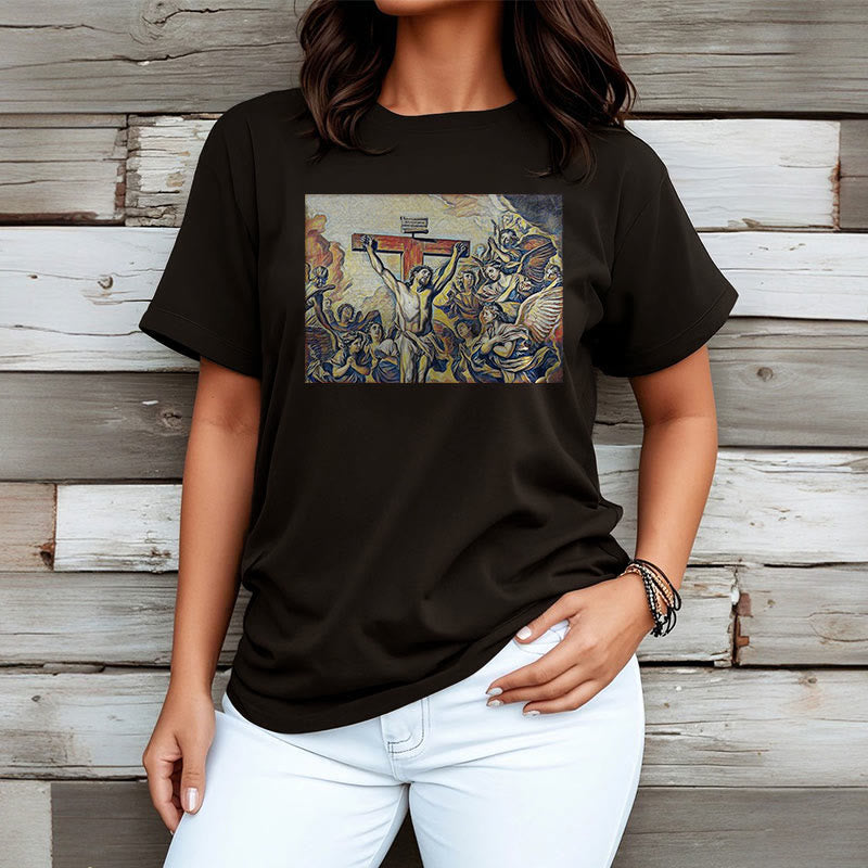 Christianartworkshop Classic Style Crucifixion of Jesus Classic Short Sleeve T-shirt