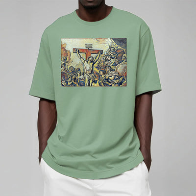 Christianartworkshop Classic Style Crucifixion of Jesus Classic Short Sleeve T-shirt