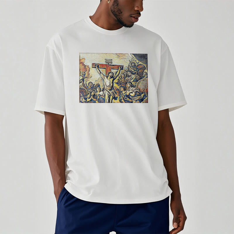 Christianartworkshop Classic Style Crucifixion of Jesus Classic Short Sleeve T-shirt