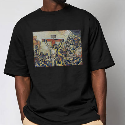 Christianartworkshop Classic Style Crucifixion of Jesus Classic Short Sleeve T-shirt