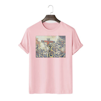 Christianartworkshop Classic Style Crucifixion of Jesus Classic Short Sleeve T-shirt