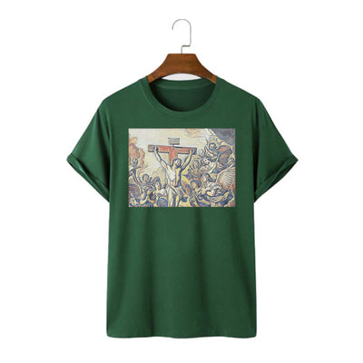 Christianartworkshop Classic Style Crucifixion of Jesus Classic Short Sleeve T-shirt
