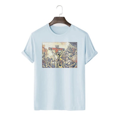 Christianartworkshop Classic Style Crucifixion of Jesus Classic Short Sleeve T-shirt