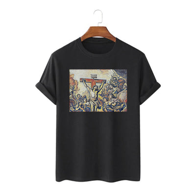 Christianartworkshop Classic Style Crucifixion of Jesus Classic Short Sleeve T-shirt