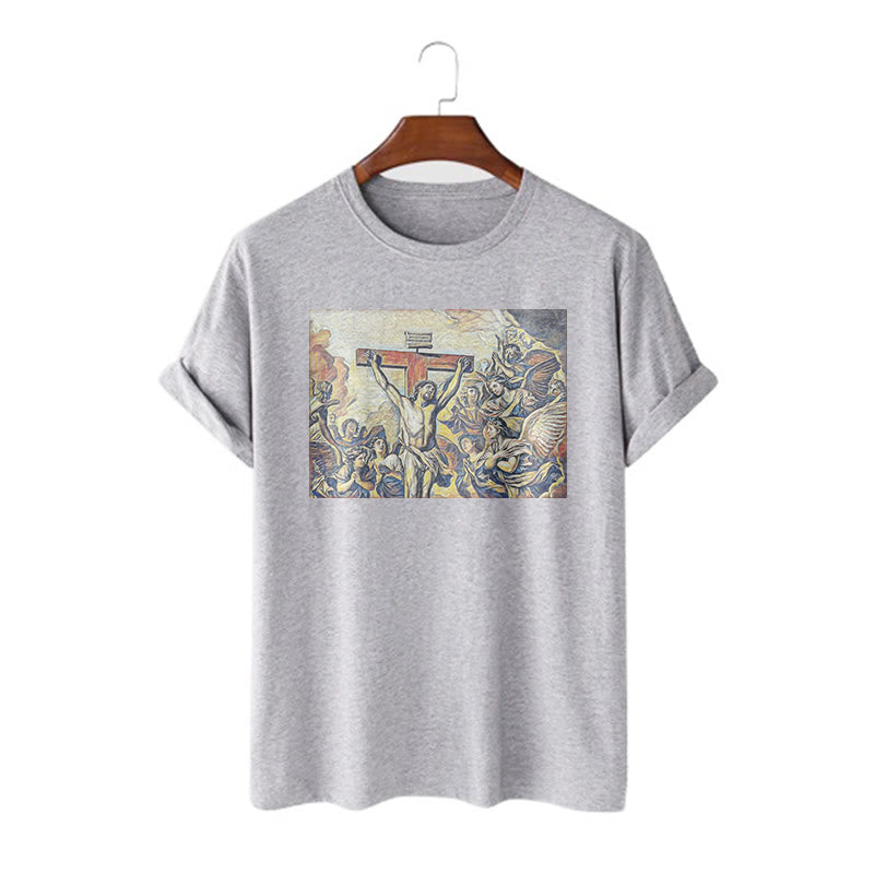 Christianartworkshop Classic Style Crucifixion of Jesus Classic Short Sleeve T-shirt