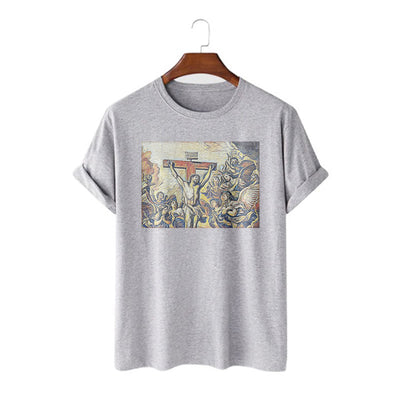 Christianartworkshop Classic Style Crucifixion of Jesus Classic Short Sleeve T-shirt