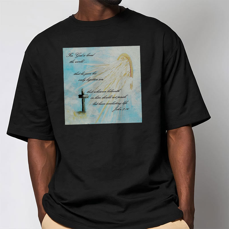 Christianartworkshop Classic Style For God so Loved the World  Short Sleeve T-shirt