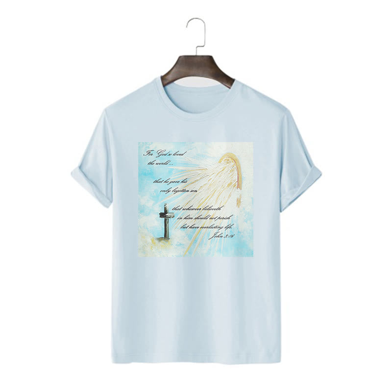 Christianartworkshop Classic Style For God so Loved the World  Short Sleeve T-shirt