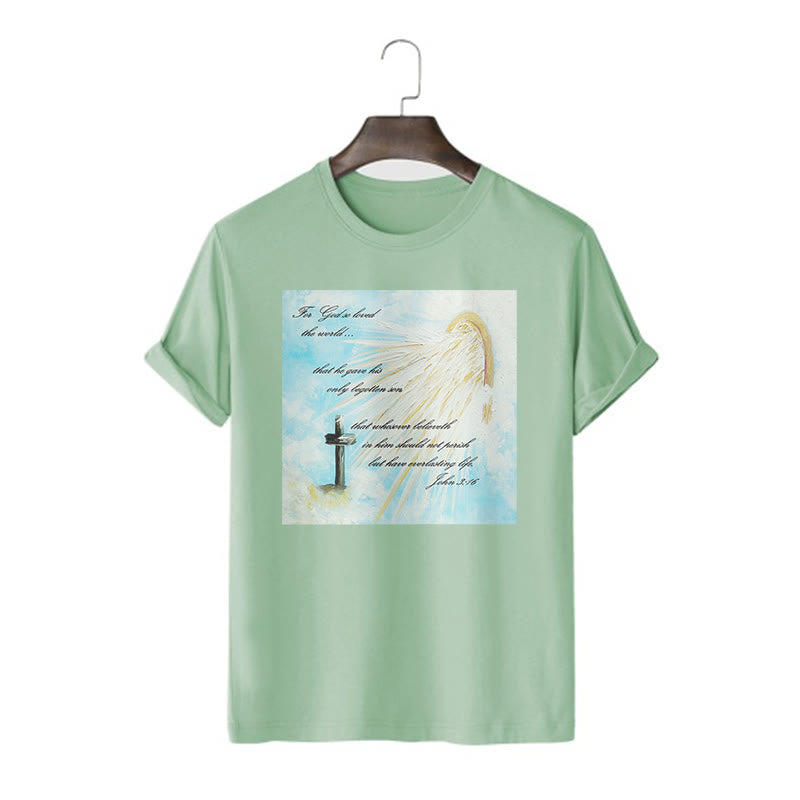 Christianartworkshop Classic Style For God so Loved the World  Short Sleeve T-shirt