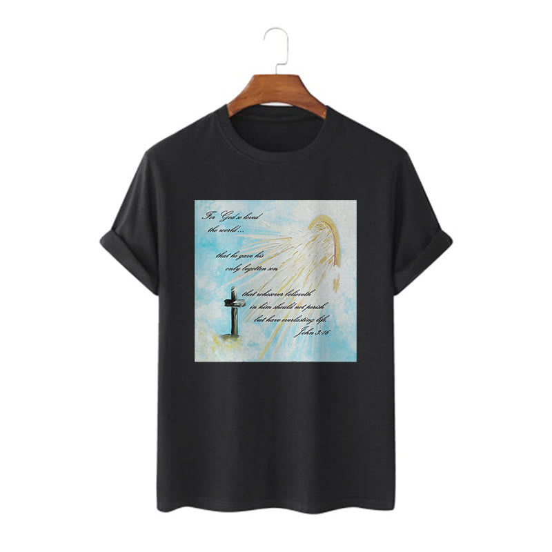 Christianartworkshop Classic Style For God so Loved the World  Short Sleeve T-shirt
