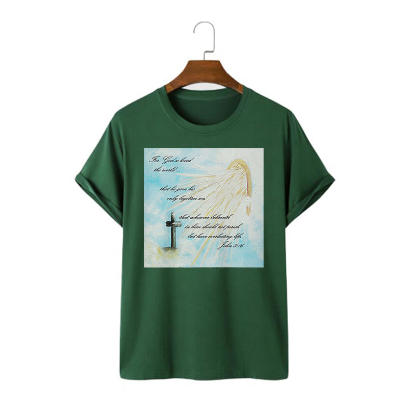 Christianartworkshop Classic Style For God so Loved the World  Short Sleeve T-shirt