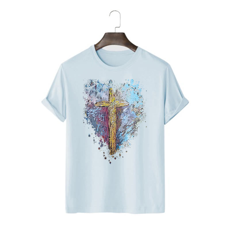 Christianartworkshop Classic Style Cross my Heart Short Sleeve T-shirt