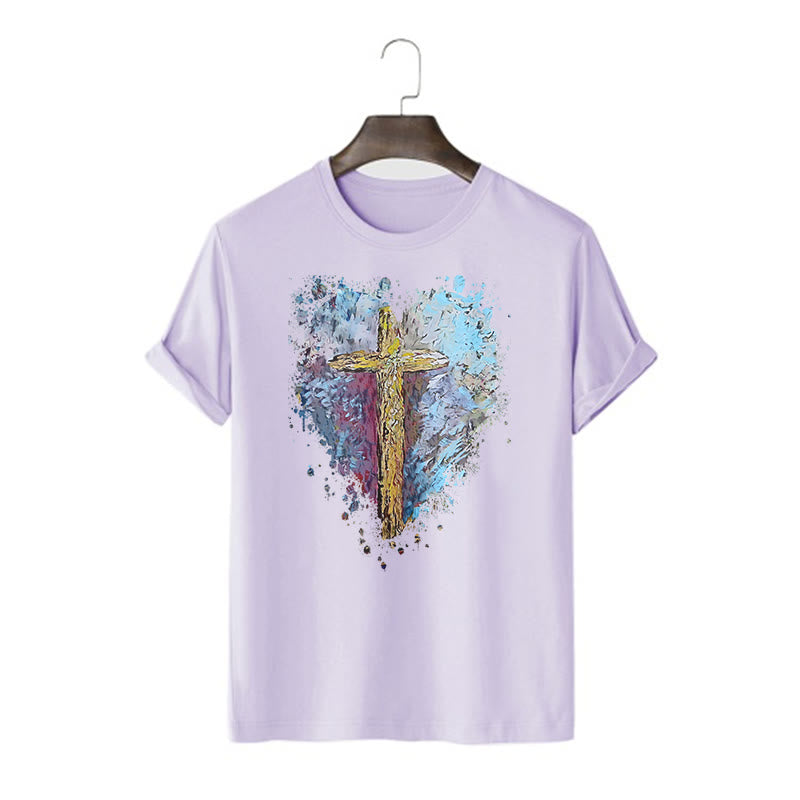 Christianartworkshop Classic Style Cross my Heart Short Sleeve T-shirt