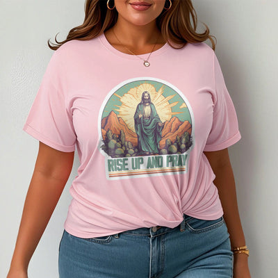 Christianartworkshop Classic Style Rise Up and Pray Short Sleeve T-shirt