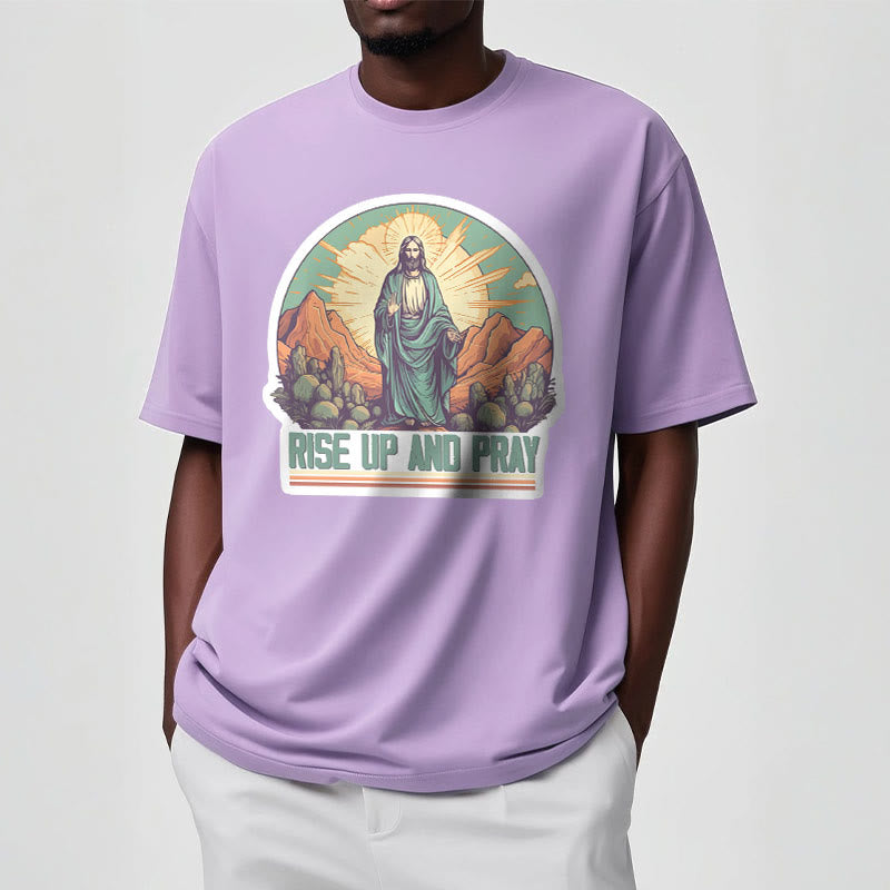 Christianartworkshop Classic Style Rise Up and Pray Short Sleeve T-shirt