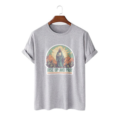 Christianartworkshop Classic Style Rise Up and Pray Short Sleeve T-shirt