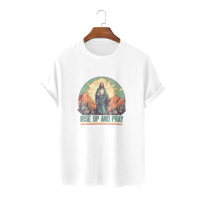 Christianartworkshop Classic Style Rise Up and Pray Short Sleeve T-shirt