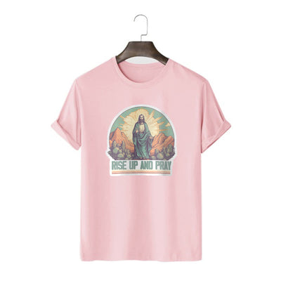 Christianartworkshop Classic Style Rise Up and Pray Short Sleeve T-shirt