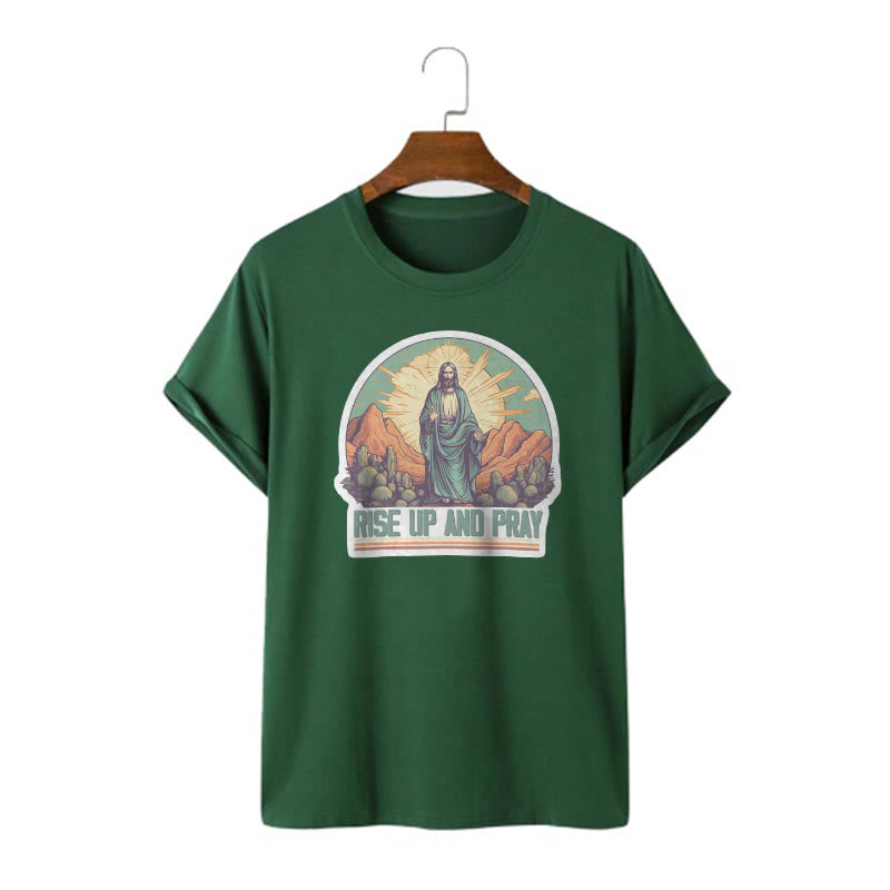Christianartworkshop Classic Style Rise Up and Pray Short Sleeve T-shirt