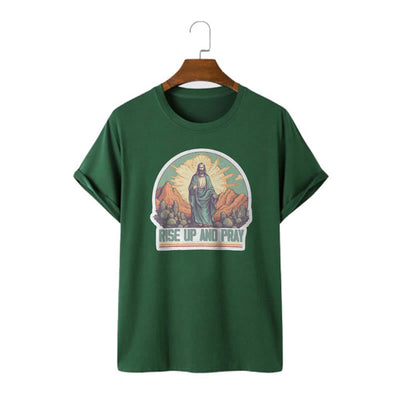Christianartworkshop Classic Style Rise Up and Pray Short Sleeve T-shirt