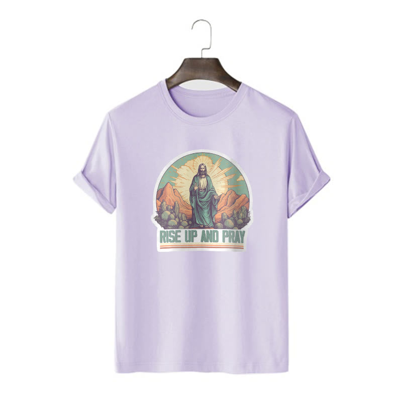 Christianartworkshop Classic Style Rise Up and Pray Short Sleeve T-shirt