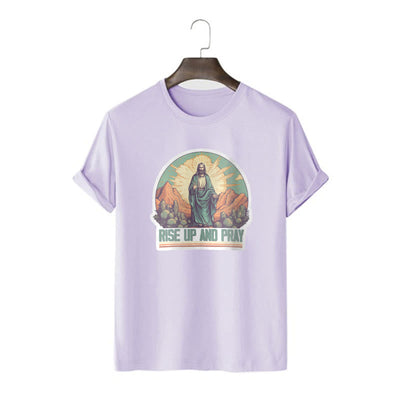 Christianartworkshop Classic Style Rise Up and Pray Short Sleeve T-shirt