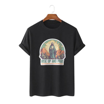 Christianartworkshop Classic Style Rise Up and Pray Short Sleeve T-shirt