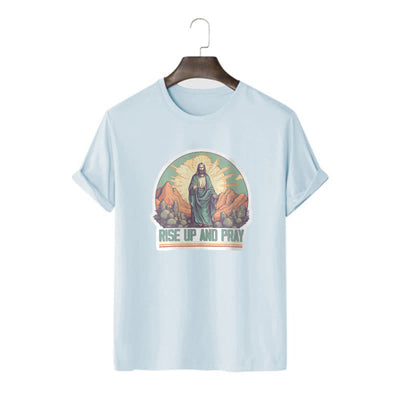 Christianartworkshop Classic Style Rise Up and Pray Short Sleeve T-shirt