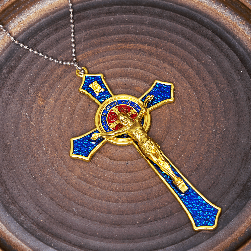 FREE Today: Classic Style Red/Blue Crafted Crucifix Big Size Pendant Necklace(5 color)