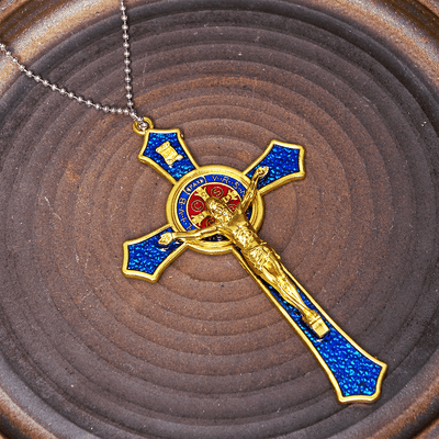 FREE Today: Classic Style Red/Blue Crafted Crucifix Big Size Pendant Necklace(5 color)