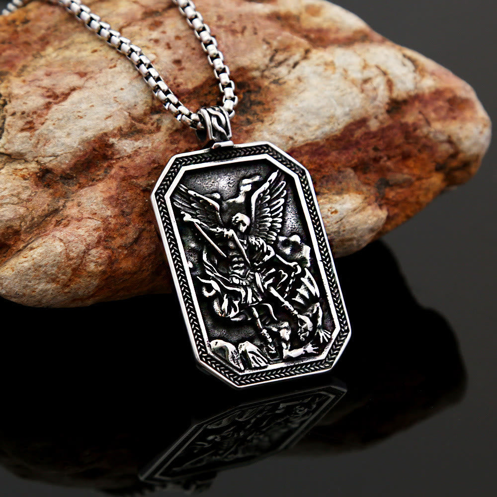 FREE Today: Classic Style St. Michael the Archangel Protection Stainless Steel Pendant Necklace