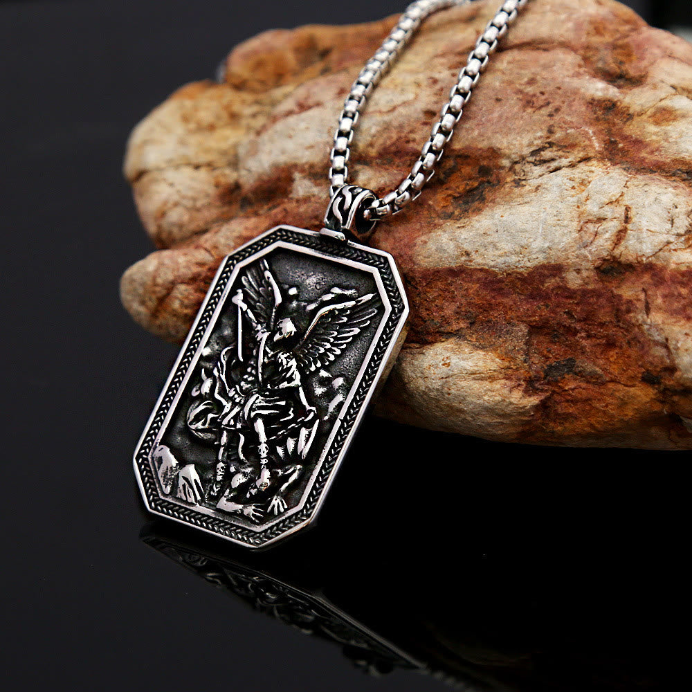 FREE Today: Classic Style St. Michael the Archangel Protection Stainless Steel Pendant Necklace