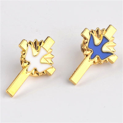Christianartworkshop 4pcs/set Retro Style Holy Spirit Cross Anti-exposure Pin Fashion Religion Brooch