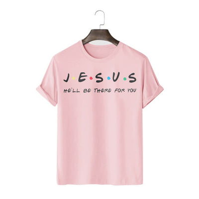 Christianartworkshop Modern Style Jesus He'll Be There For You Short Sleeve T-shirt