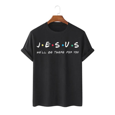 Christianartworkshop Modern Style Jesus He'll Be There For You Short Sleeve T-shirt