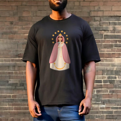 Christianartworkshop Minimalist Style Divine Virgin Mary and Child Short Sleeve T-shirt