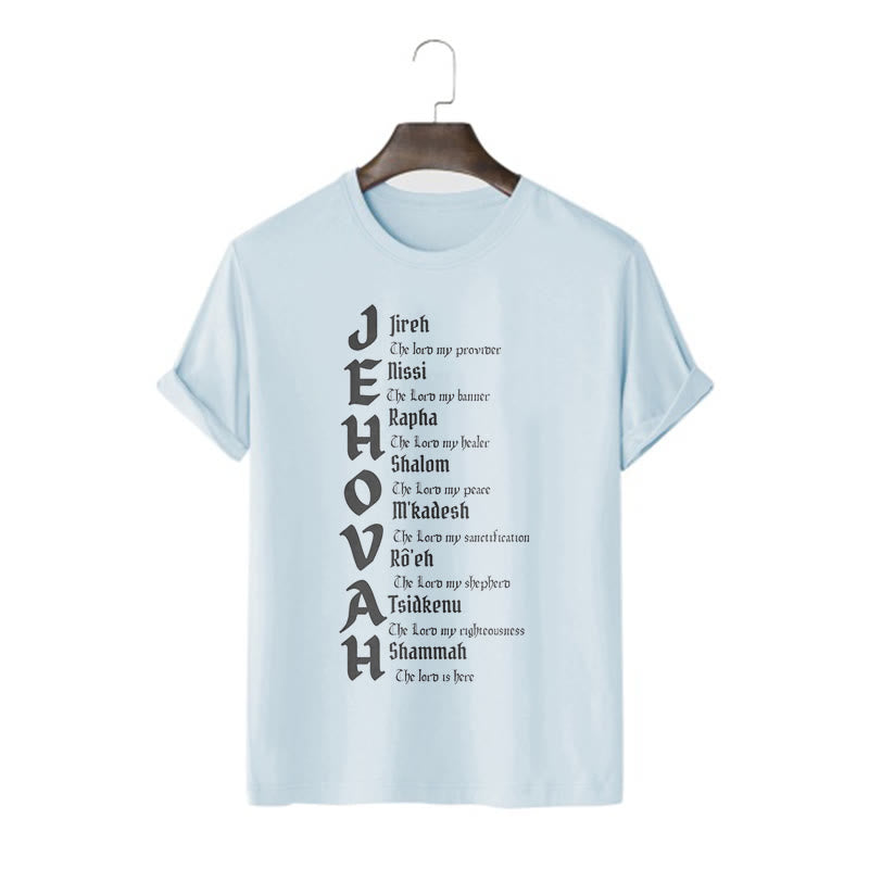 Christianartworkshop Minimalist Style Names Of Jehovah Short Sleeve T-shirt