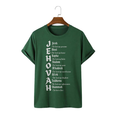 Christianartworkshop Minimalist Style Names Of Jehovah Short Sleeve T-shirt
