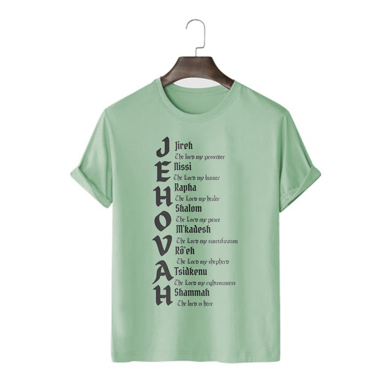 Christianartworkshop Minimalist Style Names Of Jehovah Short Sleeve T-shirt