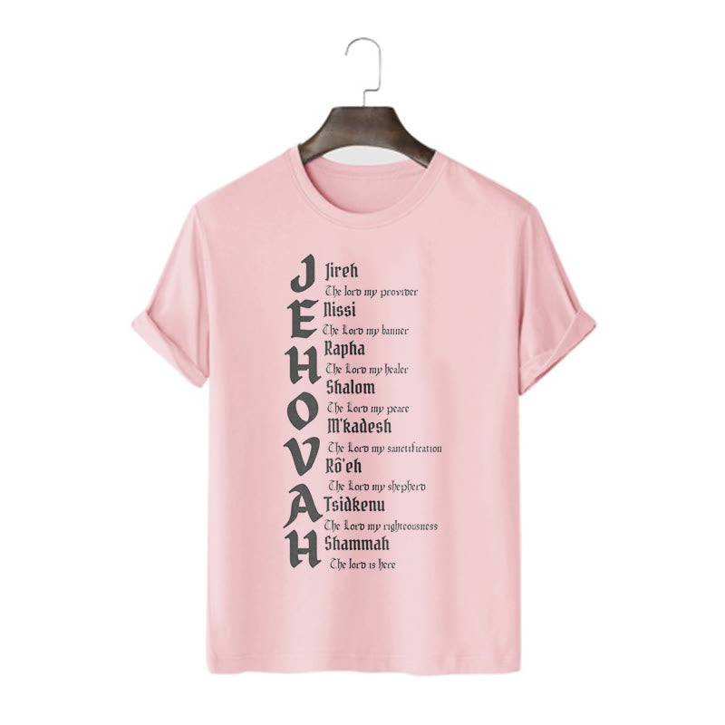 Christianartworkshop Minimalist Style Names Of Jehovah Short Sleeve T-shirt